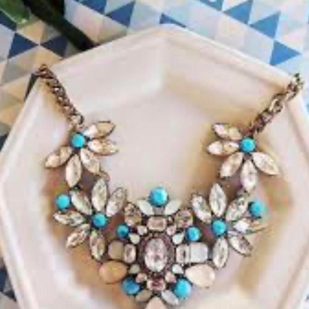 Park Lane‎ Juno Statement Necklace | Blue Opalite & Crystal | Adjustable 16–19”